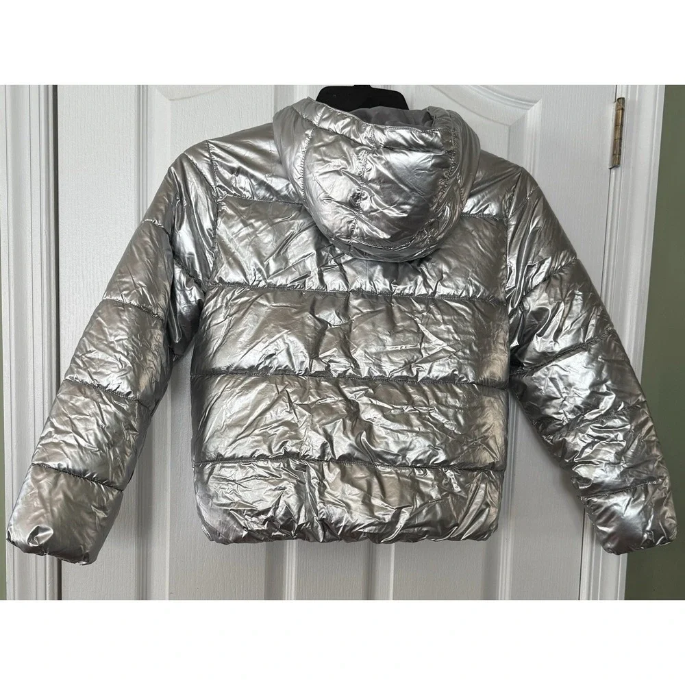 Converse Chuck Taylor All‎ Star Puffer Jacket Youth Size Large Metallic Silver